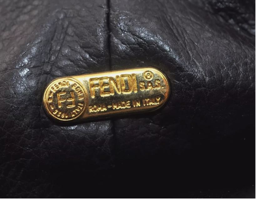 Fendi Vintage Leopard Canvas Leather Bag