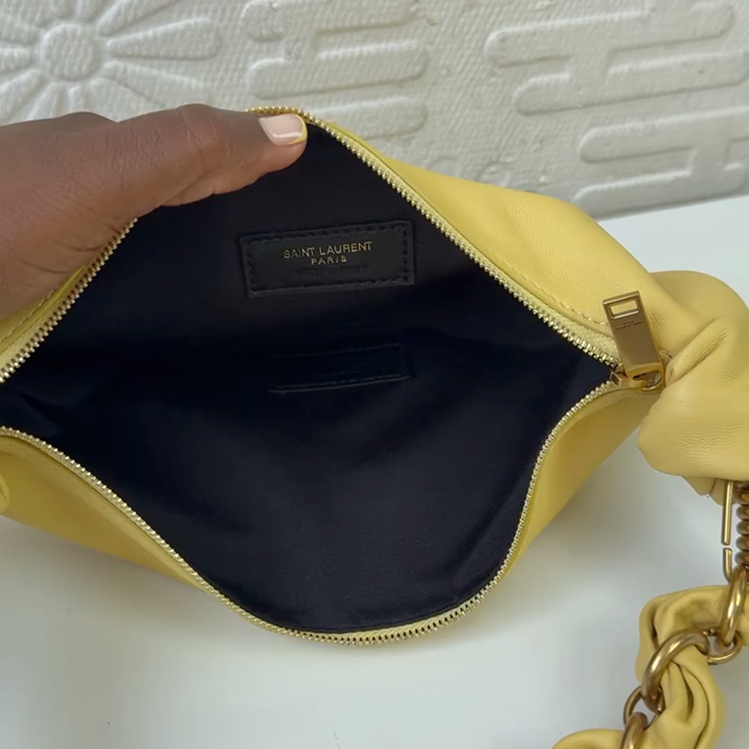 Saint Laurent Mini Amalia Orange Leather Shoulder Bag